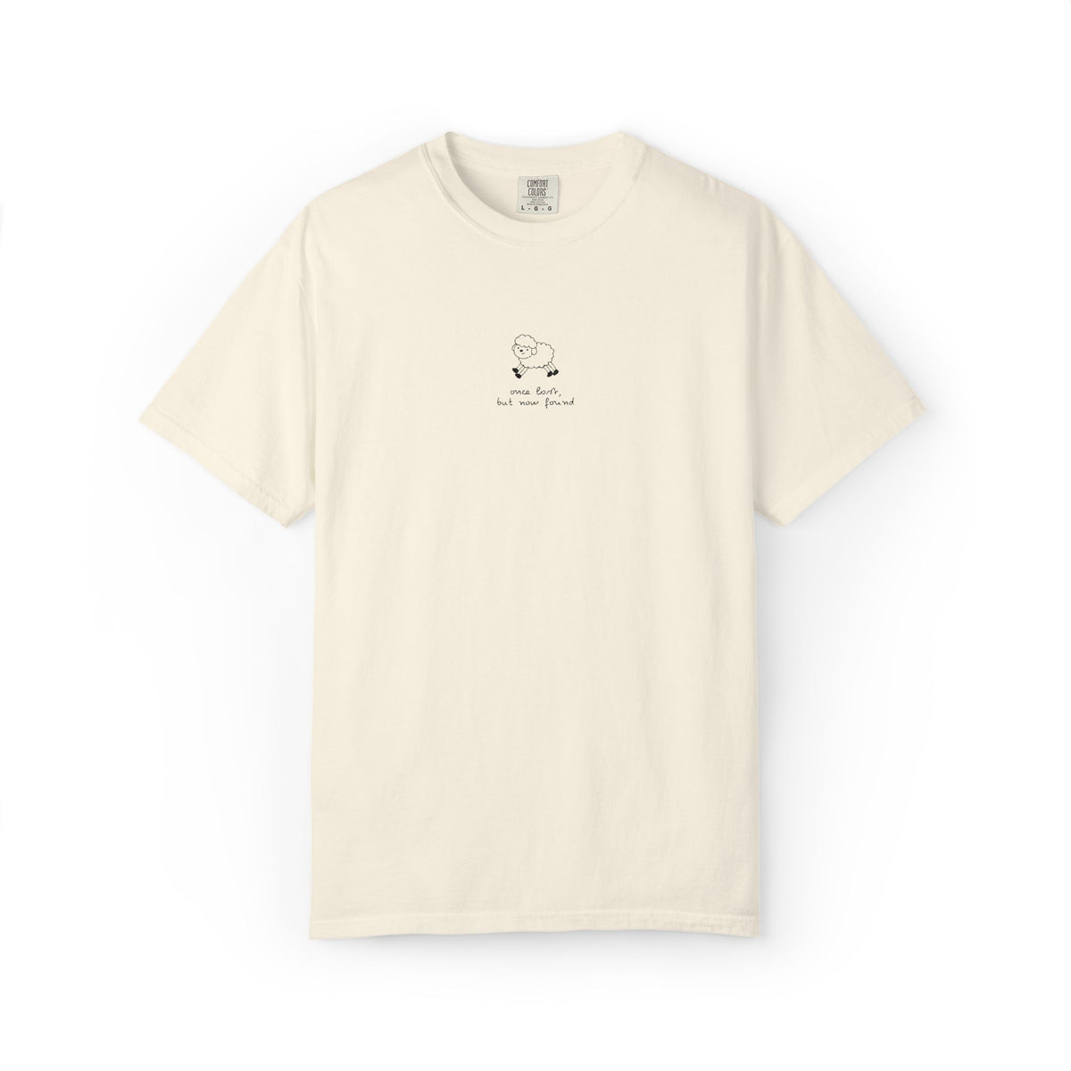 Lost But Found Sheep Minimalist T-shirt | Tiny Chest Embroidery Graphic