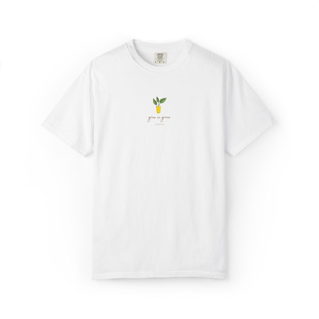 Grow in Grace Embroidery T-shirt | Plant Minimal Christian Tee
