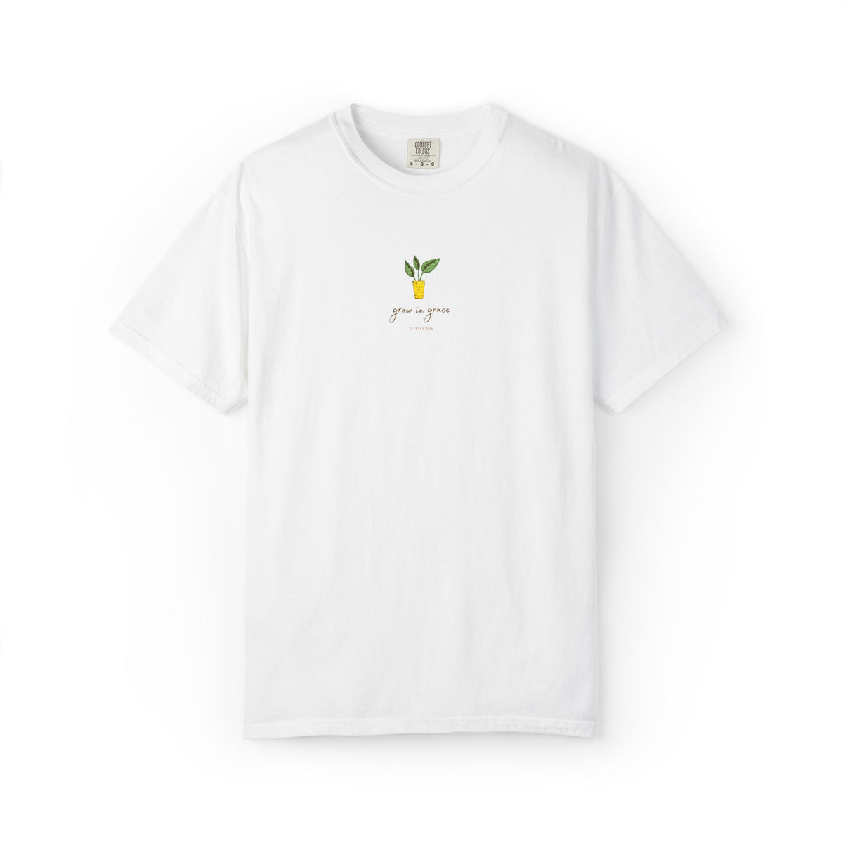 Grow in Grace Embroidery T-shirt | Plant Minimal Christian Tee