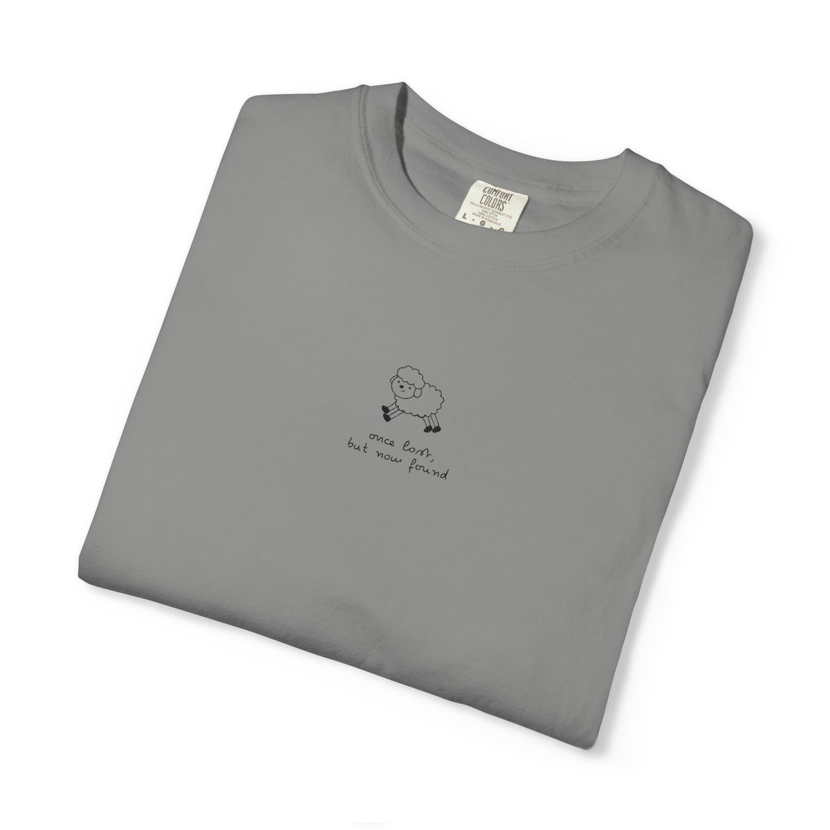 Lost But Found Sheep Minimalist T-shirt | Tiny Chest Embroidery Graphic