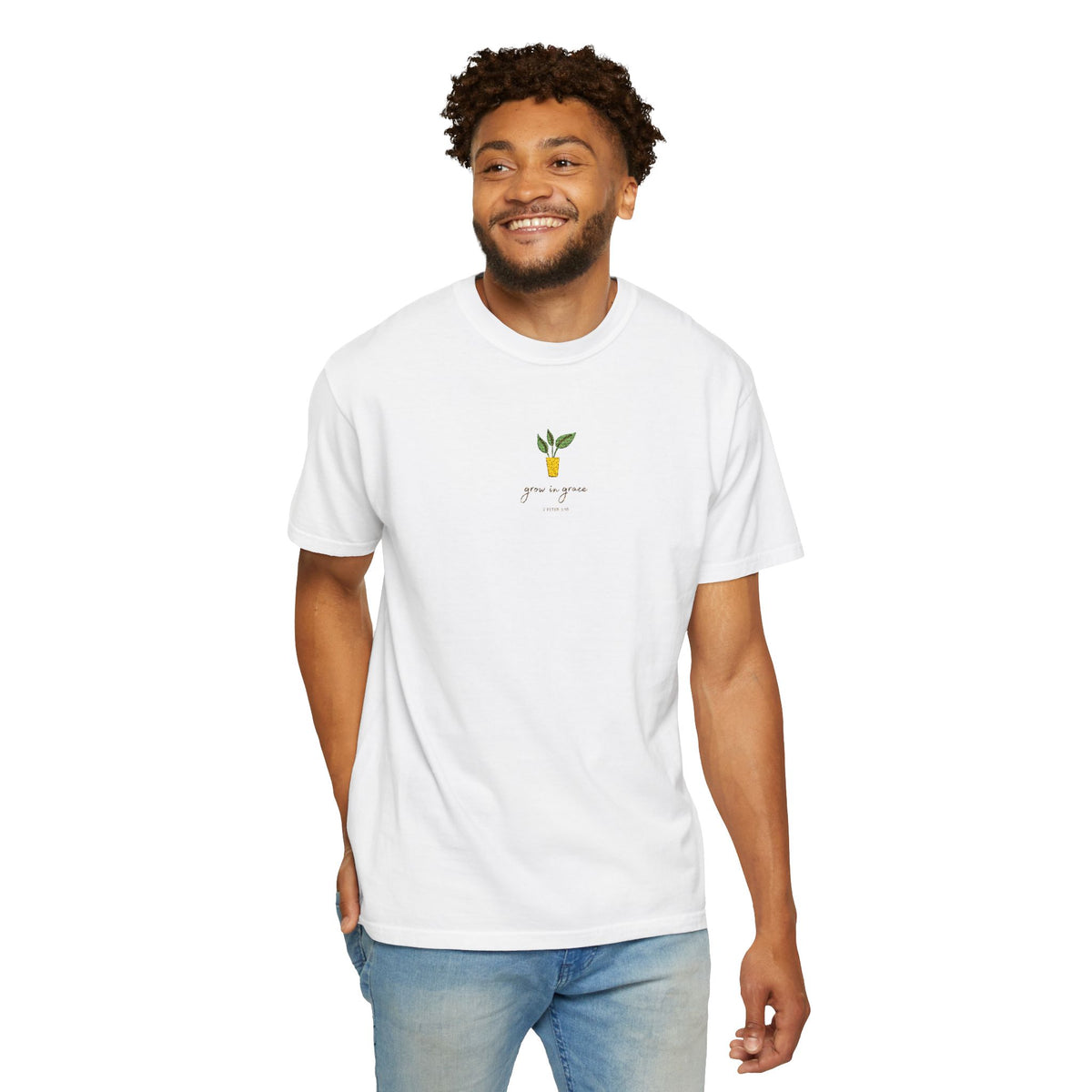 Grow in Grace Embroidery T-shirt | Plant Minimal Christian Tee