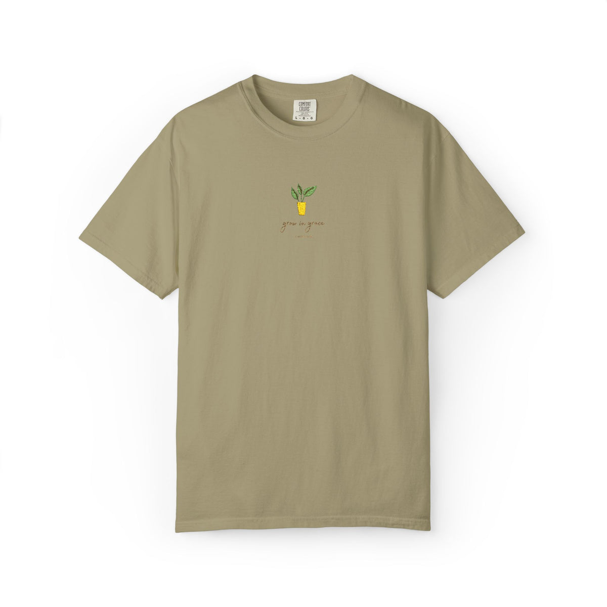 Grow in Grace Embroidery T-shirt | Plant Minimal Christian Tee