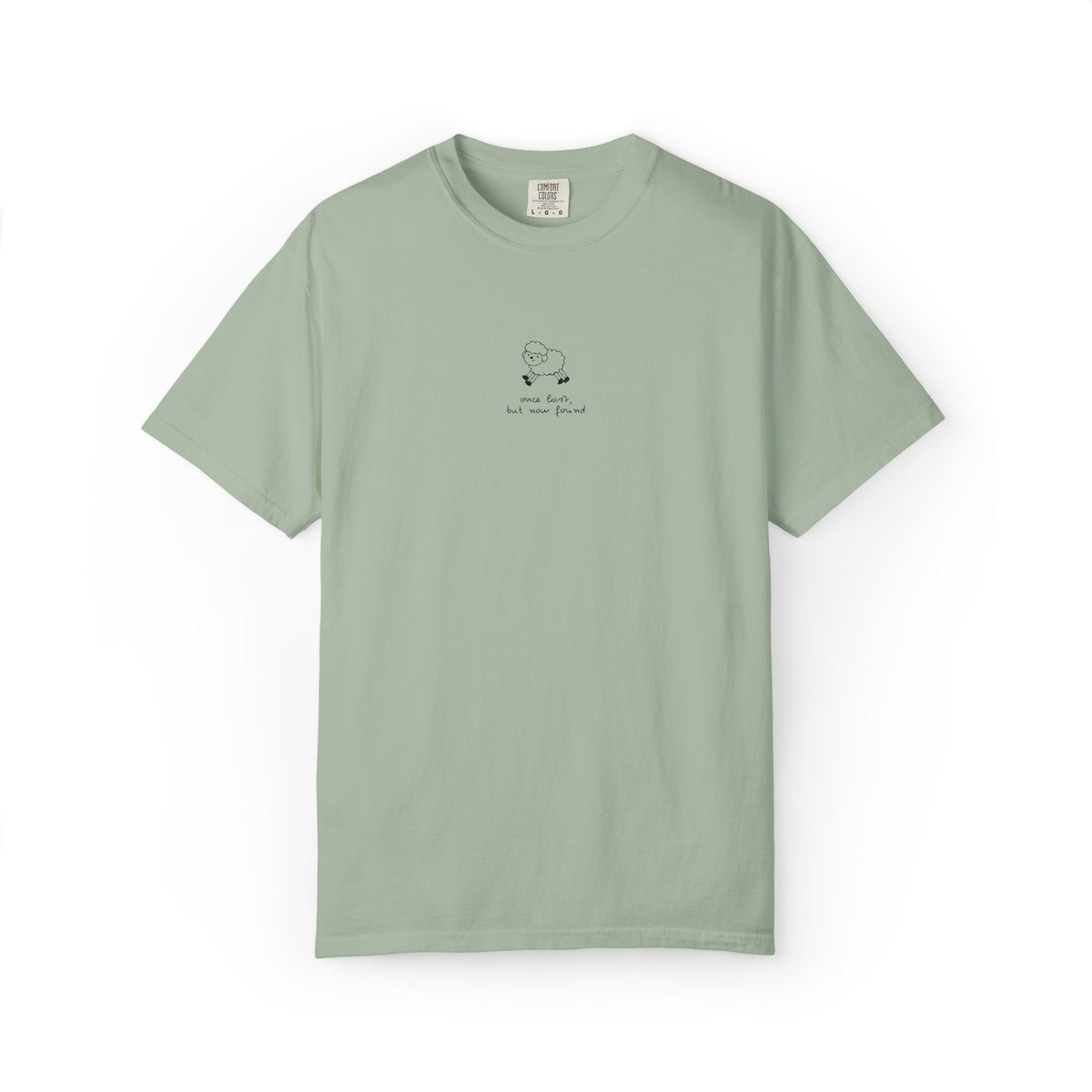 Lost But Found Sheep Minimalist T-shirt | Tiny Chest Embroidery Graphic