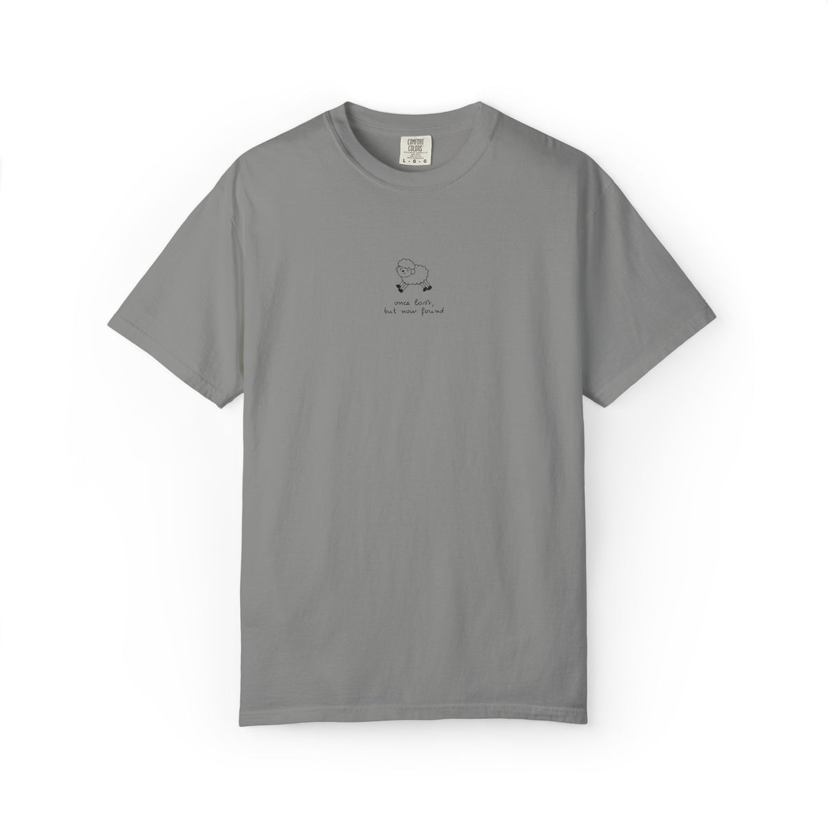 Lost But Found Sheep Minimalist T-shirt | Tiny Chest Embroidery Graphic