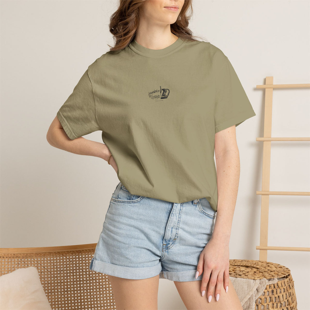 Half Crown of Thorns & Crown Jesus Is King T-Shirt | Minimal Christian Tee
