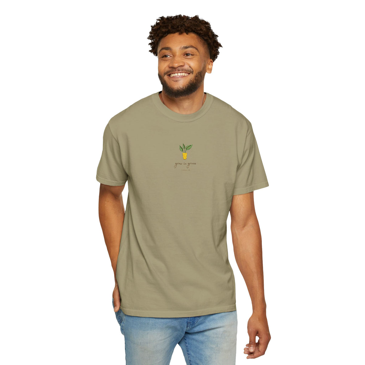 Grow in Grace Embroidery T-shirt | Plant Minimal Christian Tee