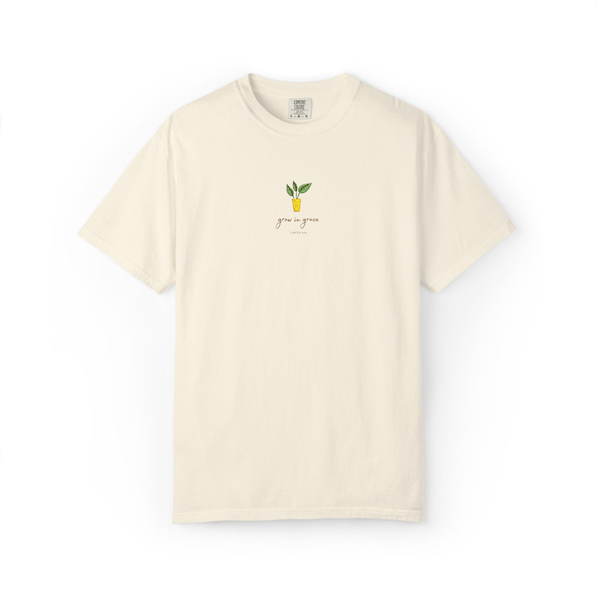 Grow in Grace Embroidery T-shirt | Plant Minimal Christian Tee