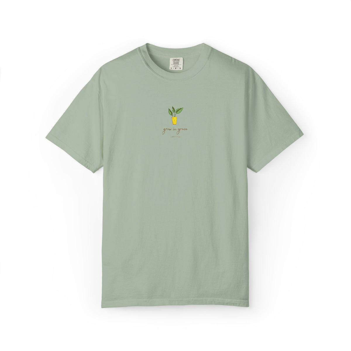 Grow in Grace Embroidery T-shirt | Plant Minimal Christian Tee